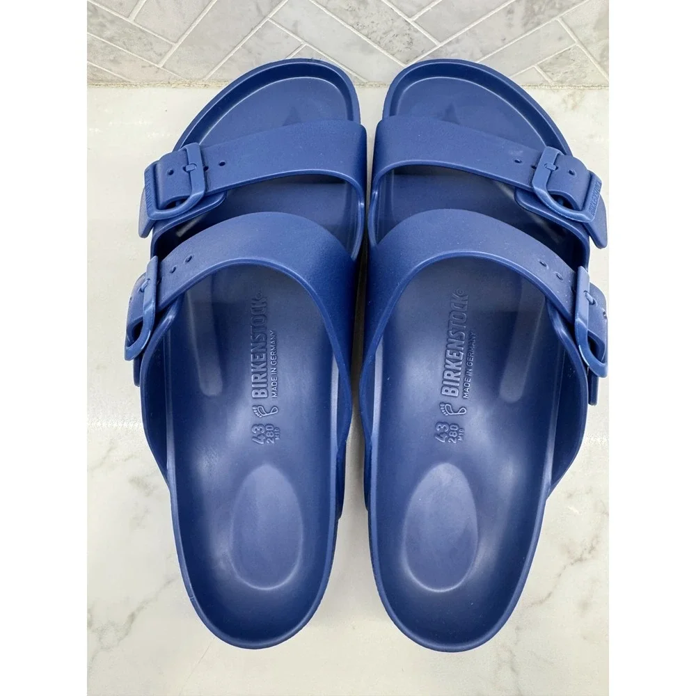 Birkenstock Arizona Essentials EVA Sandals Mens 10 43 Navy Blue Slip On Slides